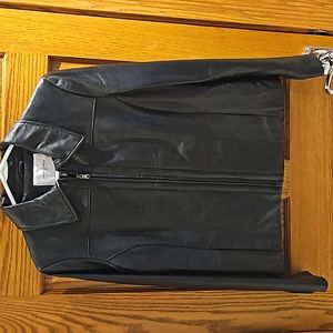 Jaclyn Smith100% Leather Black Large Dress Jacket